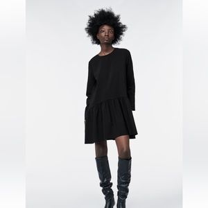 Zara Voluminous Short Black Dresss